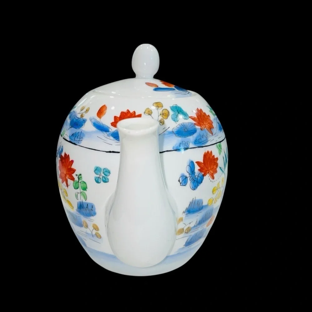 Williams Sonoma Asian Inspired Vintage Tea Pot Grande Cuisine - Lotus 8”x6”